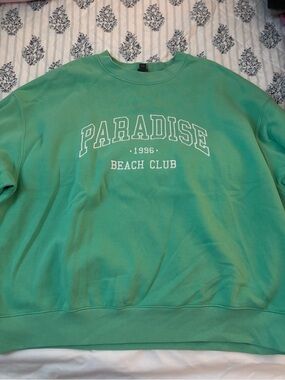 wild fable Mint Green 'Paradise Beach Club' Crewneck Sweatshirt